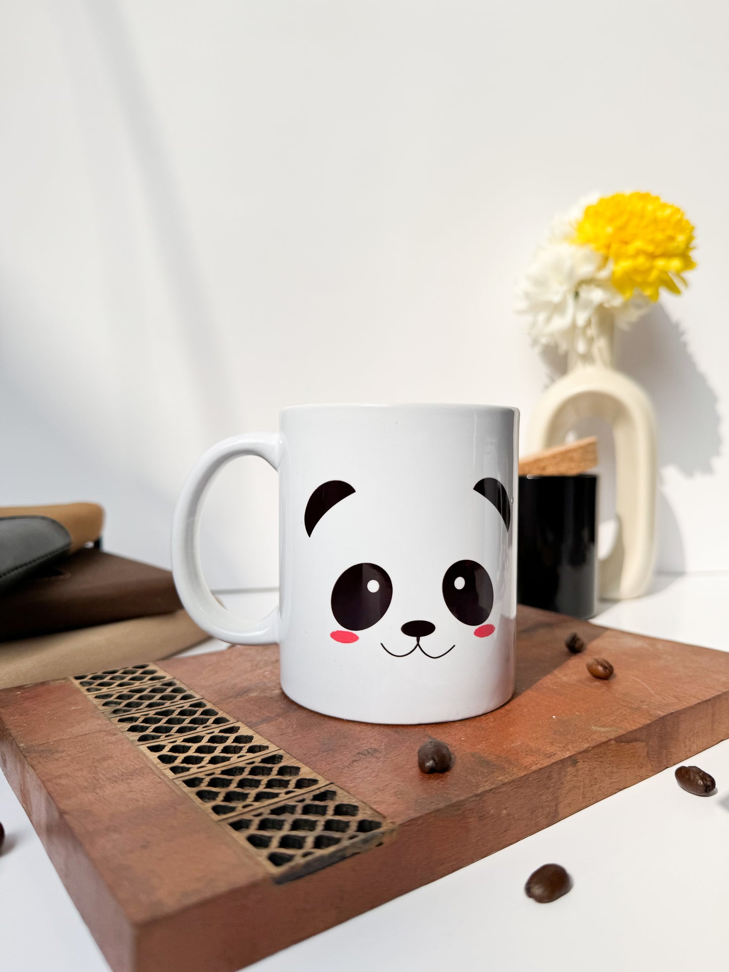 Ceramic White Mug 350ml |The Cute Panda Print | Pocket Picks Mugs