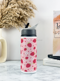750ml Printed Fun-Sip Water Bottle | Strawberry Mania Print | For Kids, School, Sports | Sipper Bottle with Carry Handle, Durable & Stylish