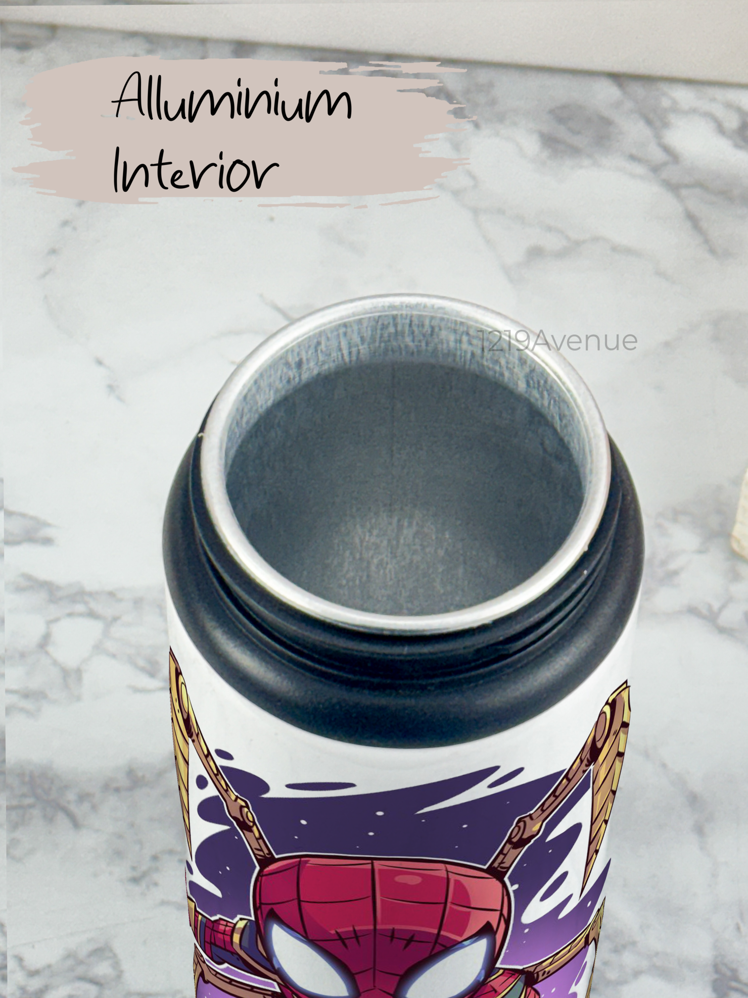 750mlPrinted Fun-Sip Water Bottle | Go Spidy Print | For Kids, School, Sports | Sipper Bottle with Carry Handle, Durable & Stylish