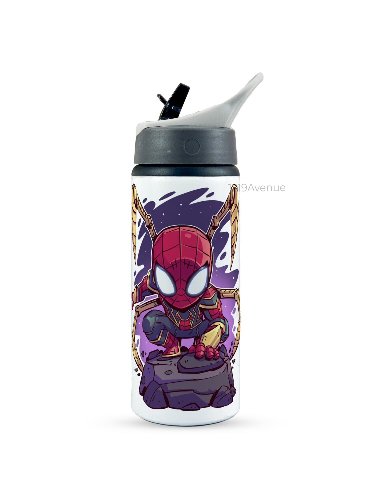 600ml Printed Fun-Sip Water Bottle | Go Spidy Print | For Kids, School, Sports | Sipper Bottle with Carry Handle, Durable & Stylish