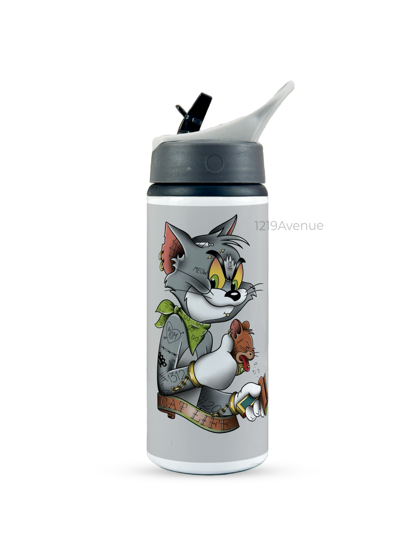 600ml Printed Fun-Sip Water Bottle | Tom Jerry Print | For Kids, School, Sports | Sipper Bottle with Carry Handle, Durable & Stylish