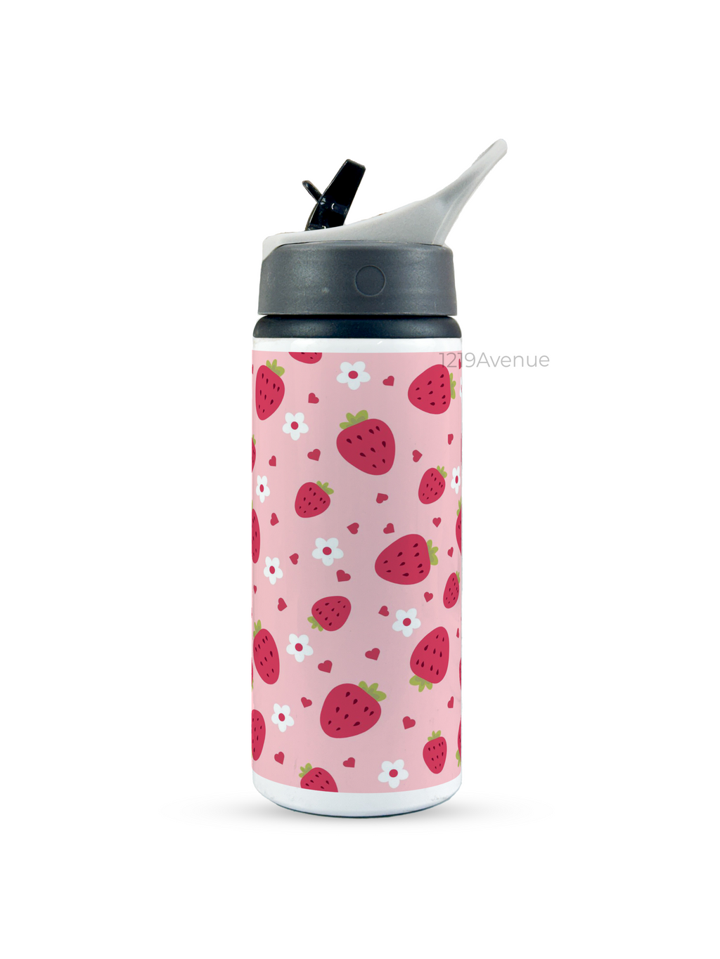 750ml Printed Fun-Sip Water Bottle | Strawberry Mania Print | For Kids, School, Sports | Sipper Bottle with Carry Handle, Durable & Stylish