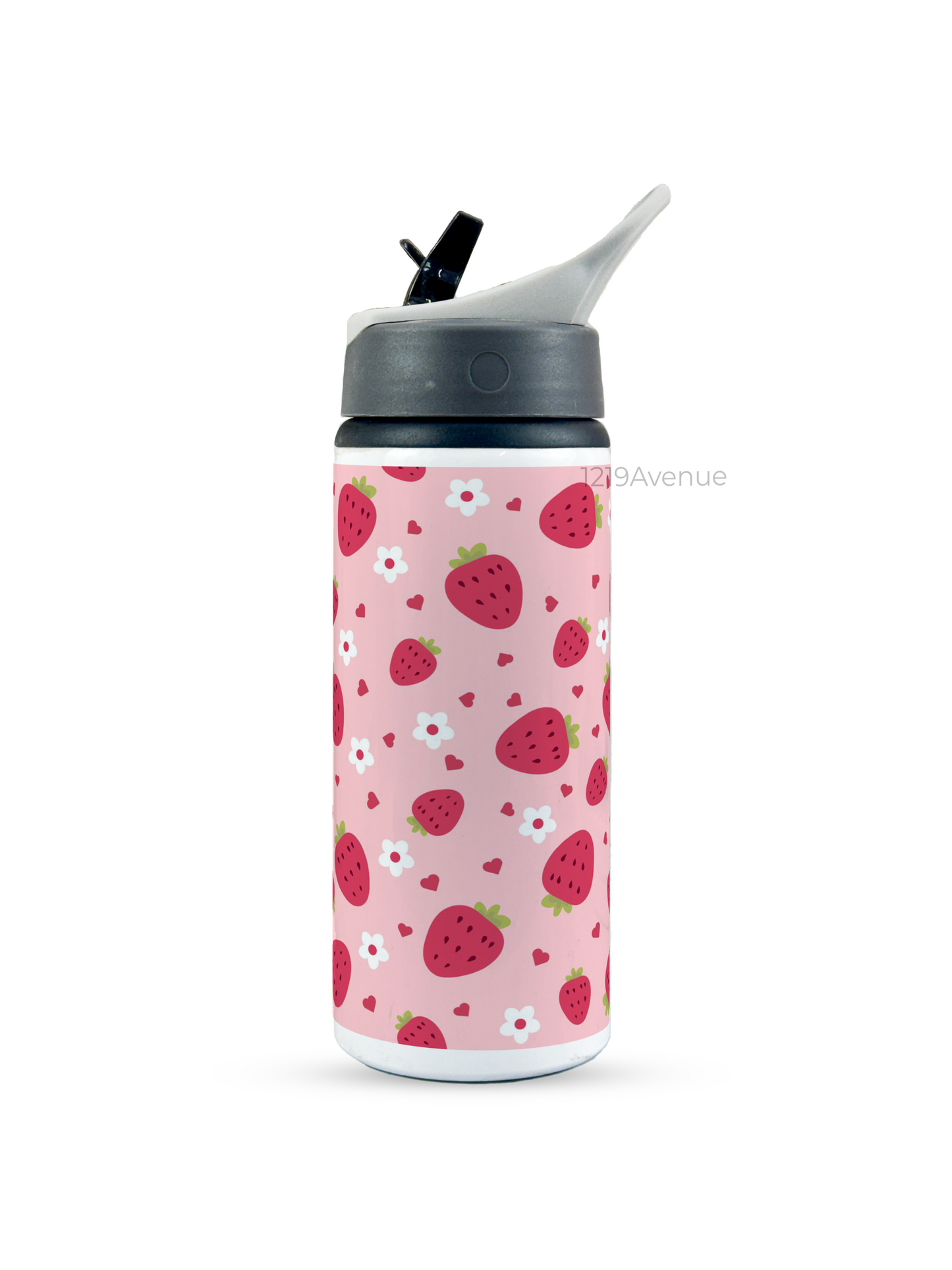 600ml Printed Fun-Sip Water Bottle | StrawberryBurst Print | For Kids, School, Sports | Sipper Bottle with Carry Handle, Durable & Stylish