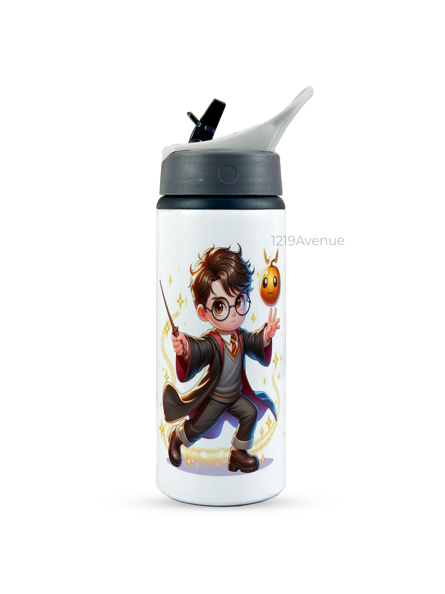 600ml Printed Fun-Sip Water Bottle | Harry Porter Cute Print | For Kids, School, Sports | Sipper Bottle with Carry Handle, Durable & Stylish