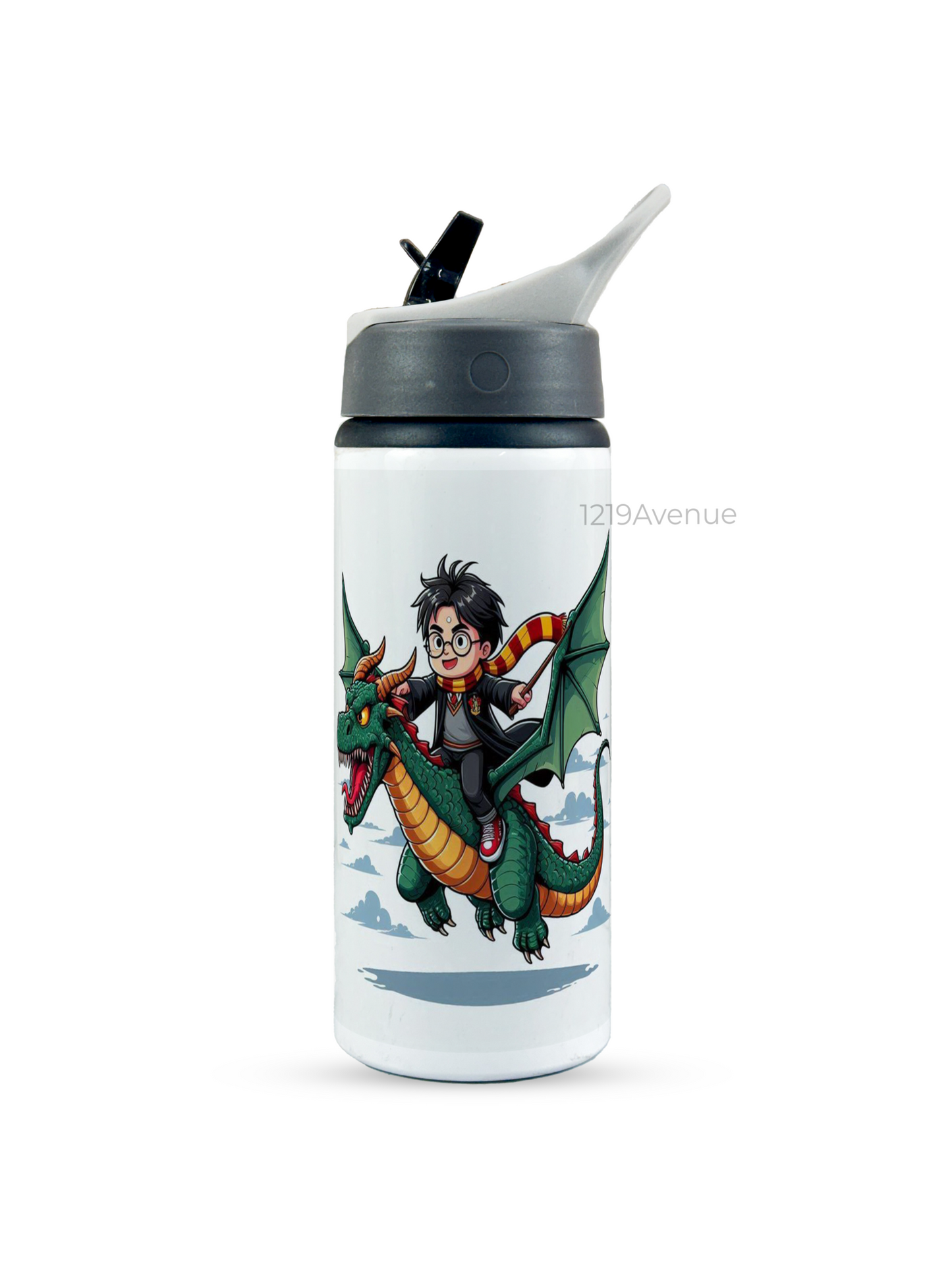 600ml Printed Fun-Sip Water Bottle | Magical Harry Print | For Kids, School, Sports | Sipper Bottle with Carry Handle, Durable & Stylish