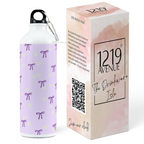 750ml Hooked-Up Water Bottle | Meadows Bows Print | Leak Proof | Printed Bottle with Carry Hook, Durable & Stylish