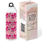750ml Hooked-Up Water Bottle | Multi-Bows All Over Print | Leak Proof | Printed Bottle with Carry Hook, Durable & Stylish