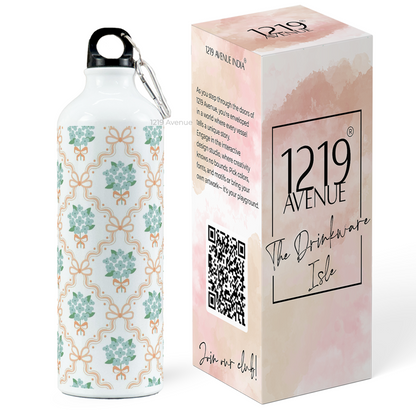 750ml Printed Hooked-Up Water Bottle | Flower Beaut Print | For Kids, School, Sports | Sipper Bottle with Carry Hook, Durable & Stylish