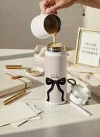 Personalised Lumi Insulated Premium Water Bottle 650ml – Noir Ribbon Print | 12+ Hours Hot & Cold | 2-Way Lid
