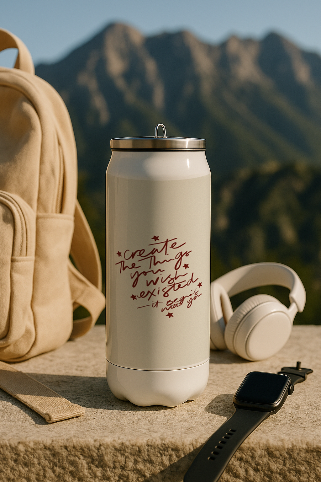 Ivora Metal Can Sipper 450 ML| Metal Cans 450 ML | Create Things Print | Double Walled Hot And Cold Tumbler