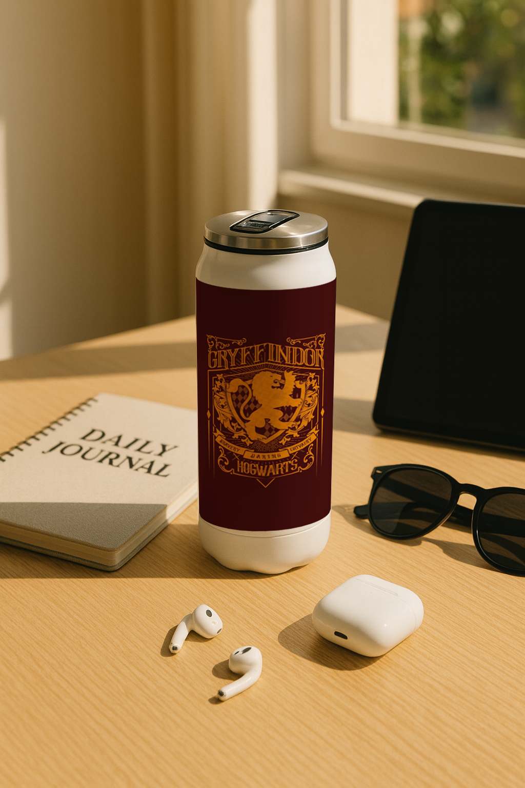 Ivora Metal Can Sipper 450 ML| Metal Cans 450 ML | Gryffindor Print | Double Walled Hot And Cold Tumbler