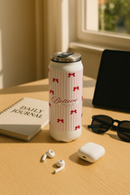 Ivora Metal Can Sipper 450 ML| Metal Cans 450 ML | Believe & Achieve Print | Double Walled Hot And Cold Tumbler