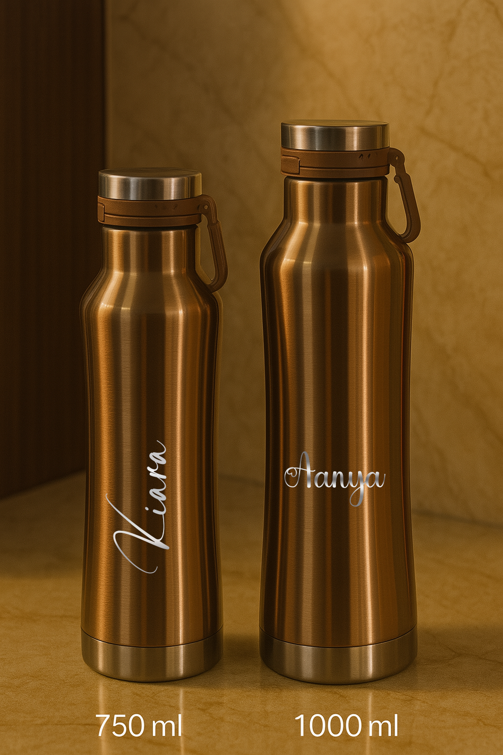 Personalized Elora Flip Top Lock Insulated Bottle – 750ml & 1000ml | 12hrs+ Hot & Cold | Premium Gifting | 3 Stunning Colors| 1 litre bottles