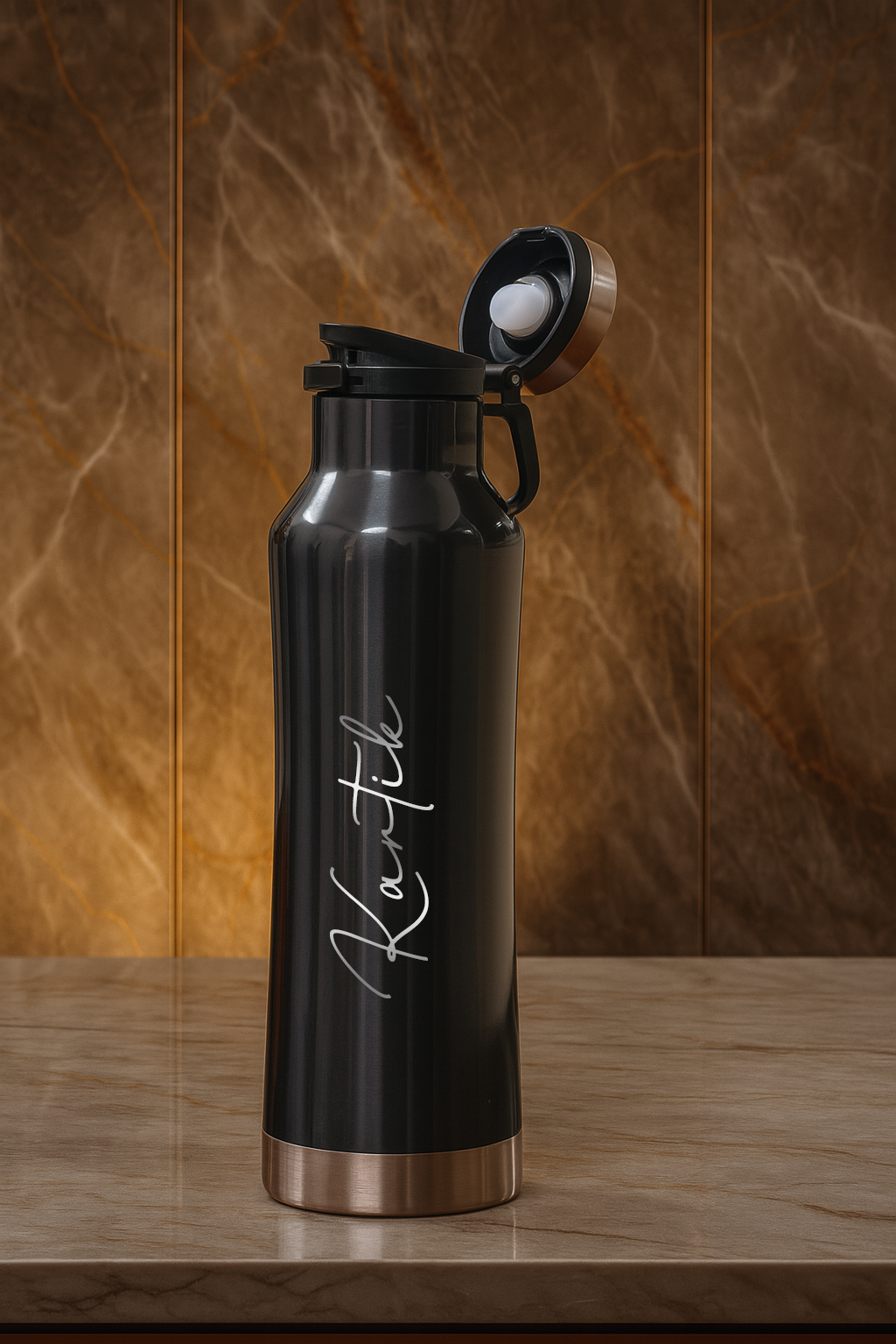 Personalized Elora Flip Top Lock Insulated Bottle – 750ml & 1000ml | 12hrs+ Hot & Cold | Premium Gifting | 3 Stunning Colors| 1 litre bottles