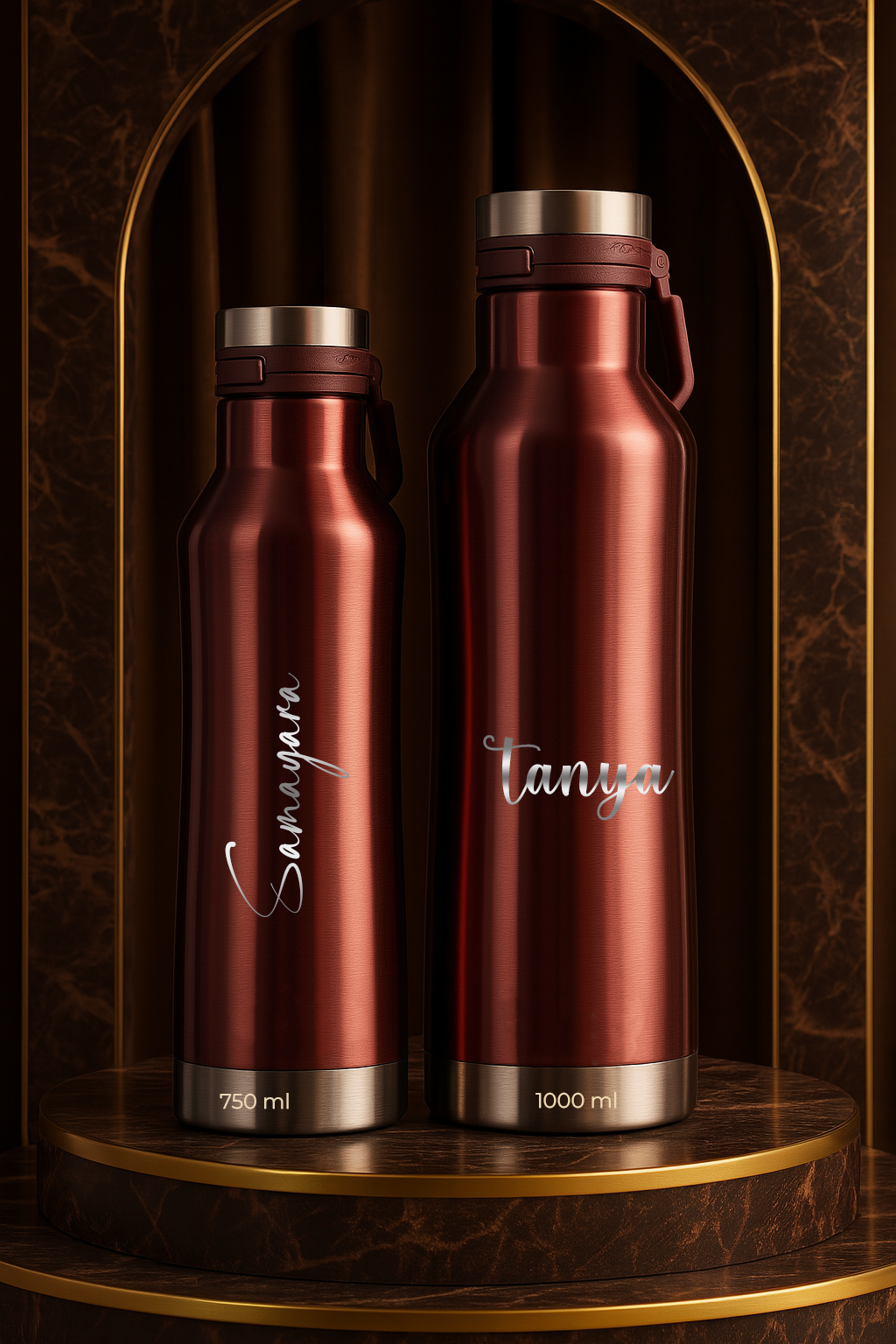 Personalized Elora Flip Top Lock Insulated Bottle – 750ml & 1000ml | 12hrs+ Hot & Cold | Premium Gifting | 3 Stunning Colors| 1 litre bottles