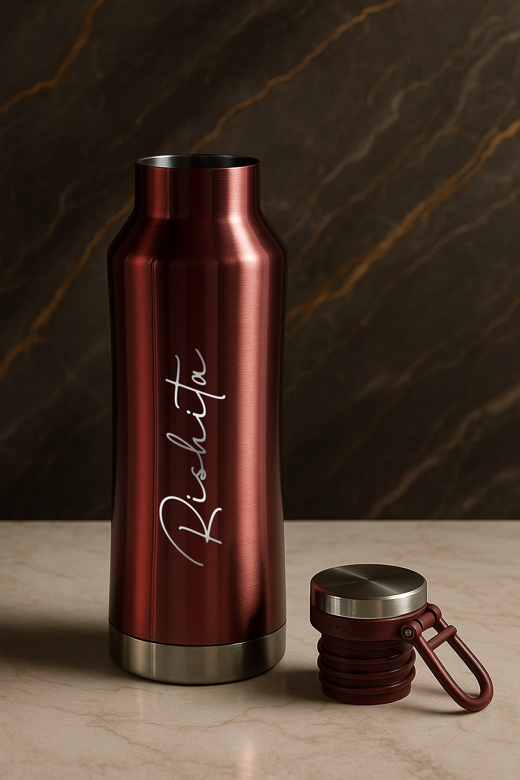 Personalized Elora Flip Top Lock Insulated Bottle – 750ml & 1000ml | 12hrs+ Hot & Cold | Premium Gifting | 3 Stunning Colors| 1 litre bottles