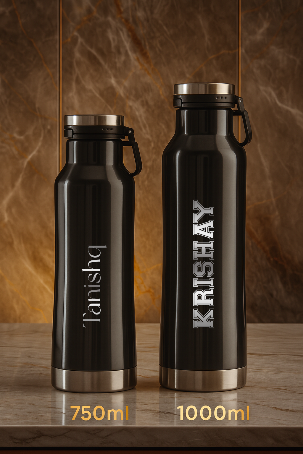 Personalized Elora Flip Top Lock Insulated Bottle – 750ml & 1000ml | 12hrs+ Hot & Cold | Premium Gifting | 3 Stunning Colors| 1 litre bottles