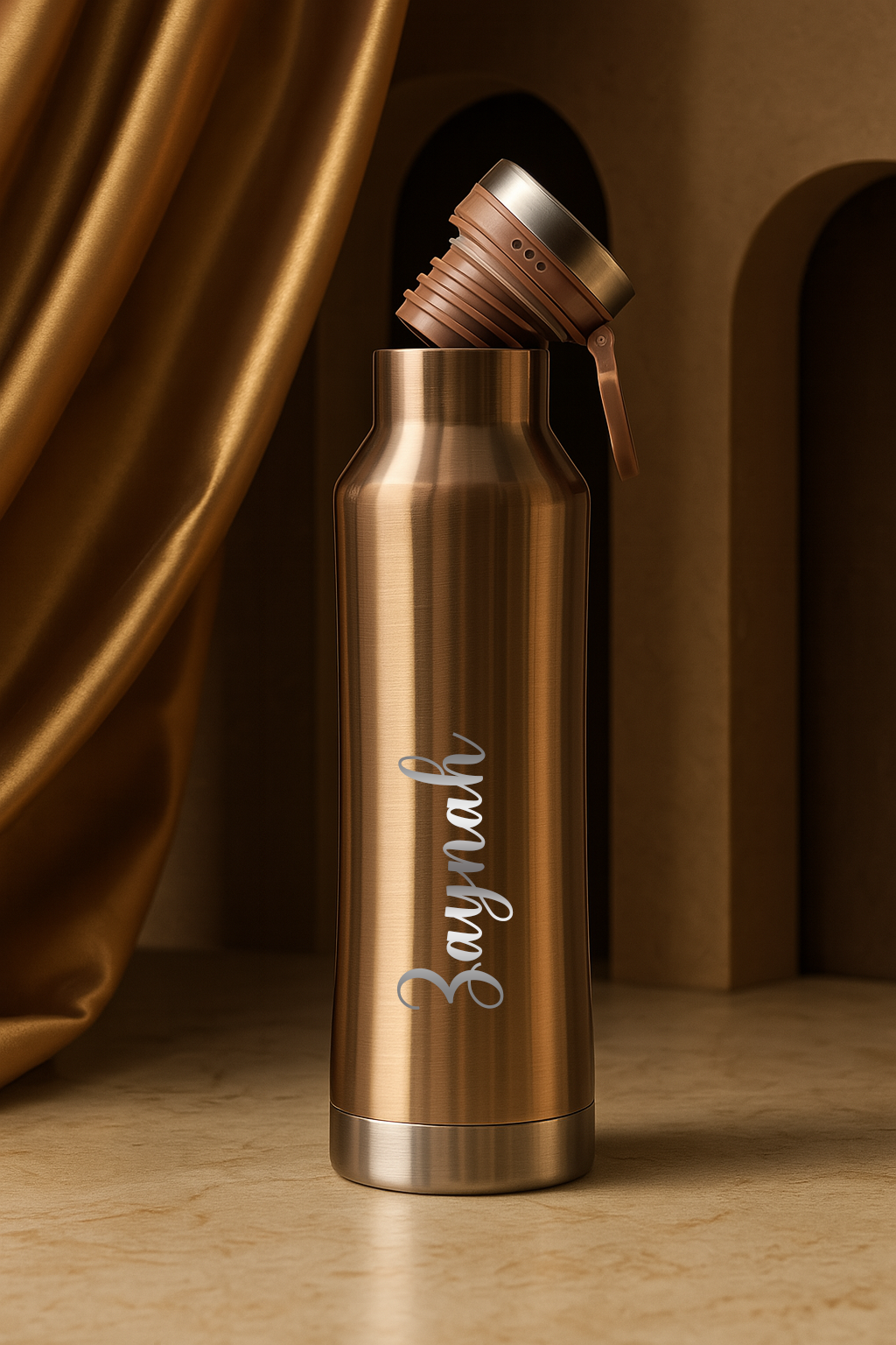 Personalized Elora Flip Top Lock Insulated Bottle – 750ml & 1000ml | 12hrs+ Hot & Cold | Premium Gifting | 3 Stunning Colors| 1 litre bottles