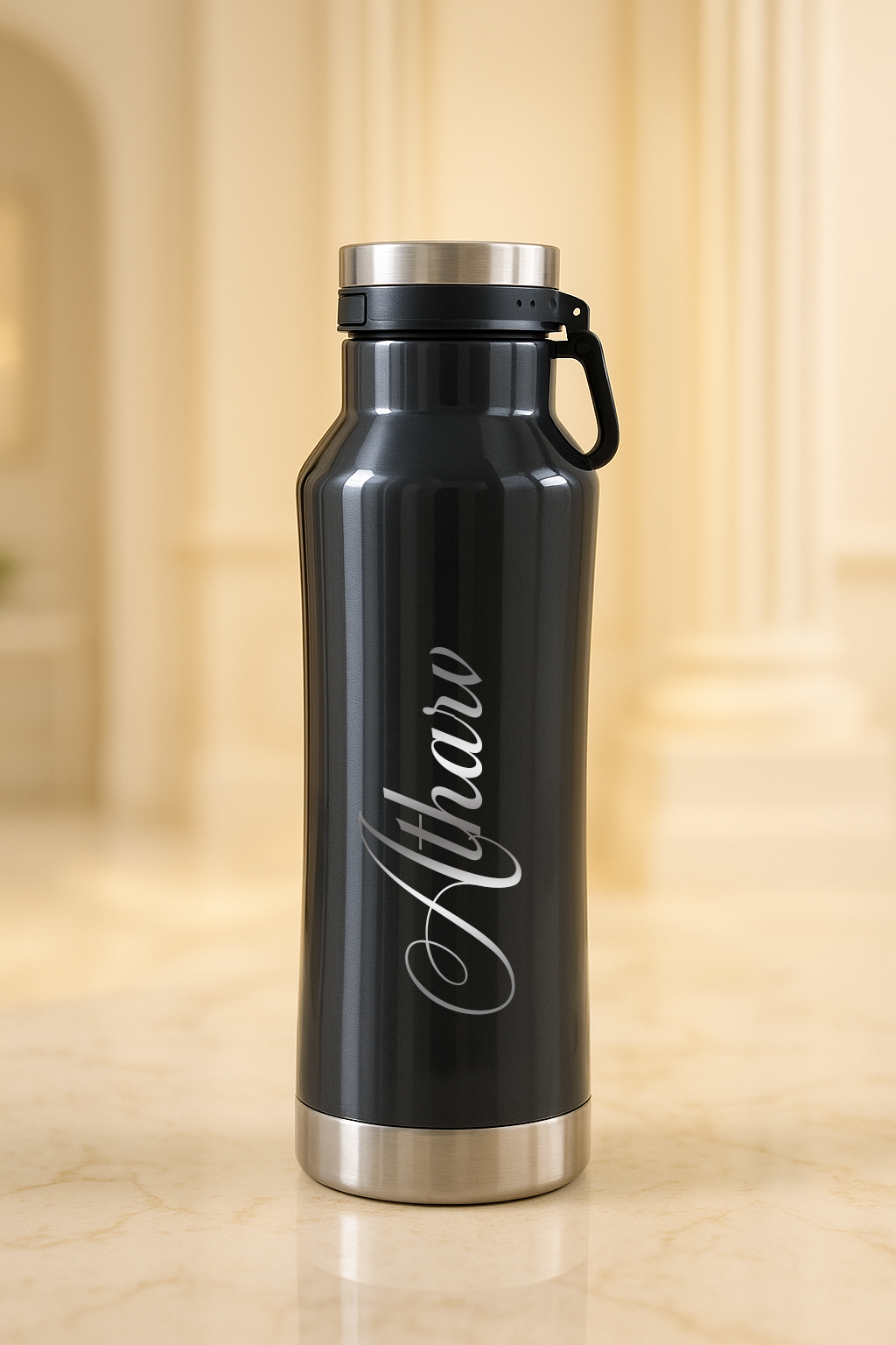 Personalized Elora Flip Top Lock Insulated Bottle – 750ml & 1000ml | 12hrs+ Hot & Cold | Premium Gifting | 3 Stunning Colors| 1 litre bottles