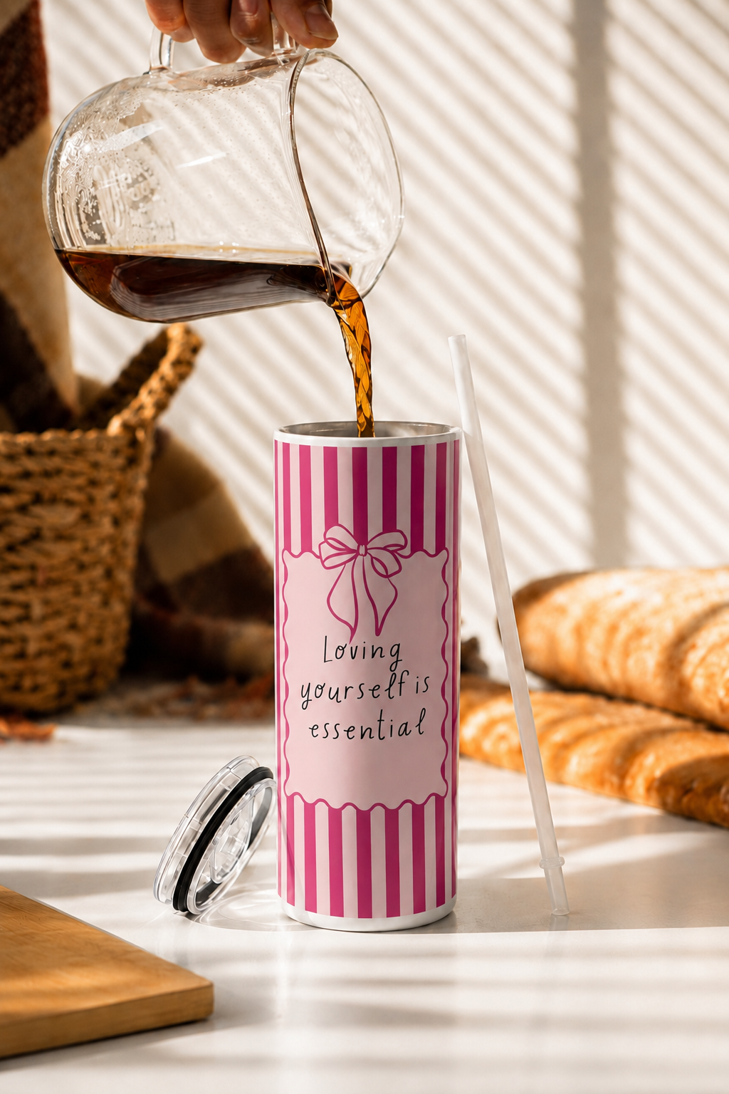 Colossal Tumbler 700ML with Straw | Self Love Candy Print | Double Walled Insulated Hot & Cold Tumbler 7–8 Hours