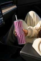 Colossal Tumbler 700ML with Straw | Pink Power Print | Double Walled Insulated Hot & Cold Tumbler 7–8 Hours