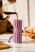 Colossal Tumbler 700ML with Straw | Pink Power Print | Double Walled Insulated Hot & Cold Tumbler 7–8 Hours