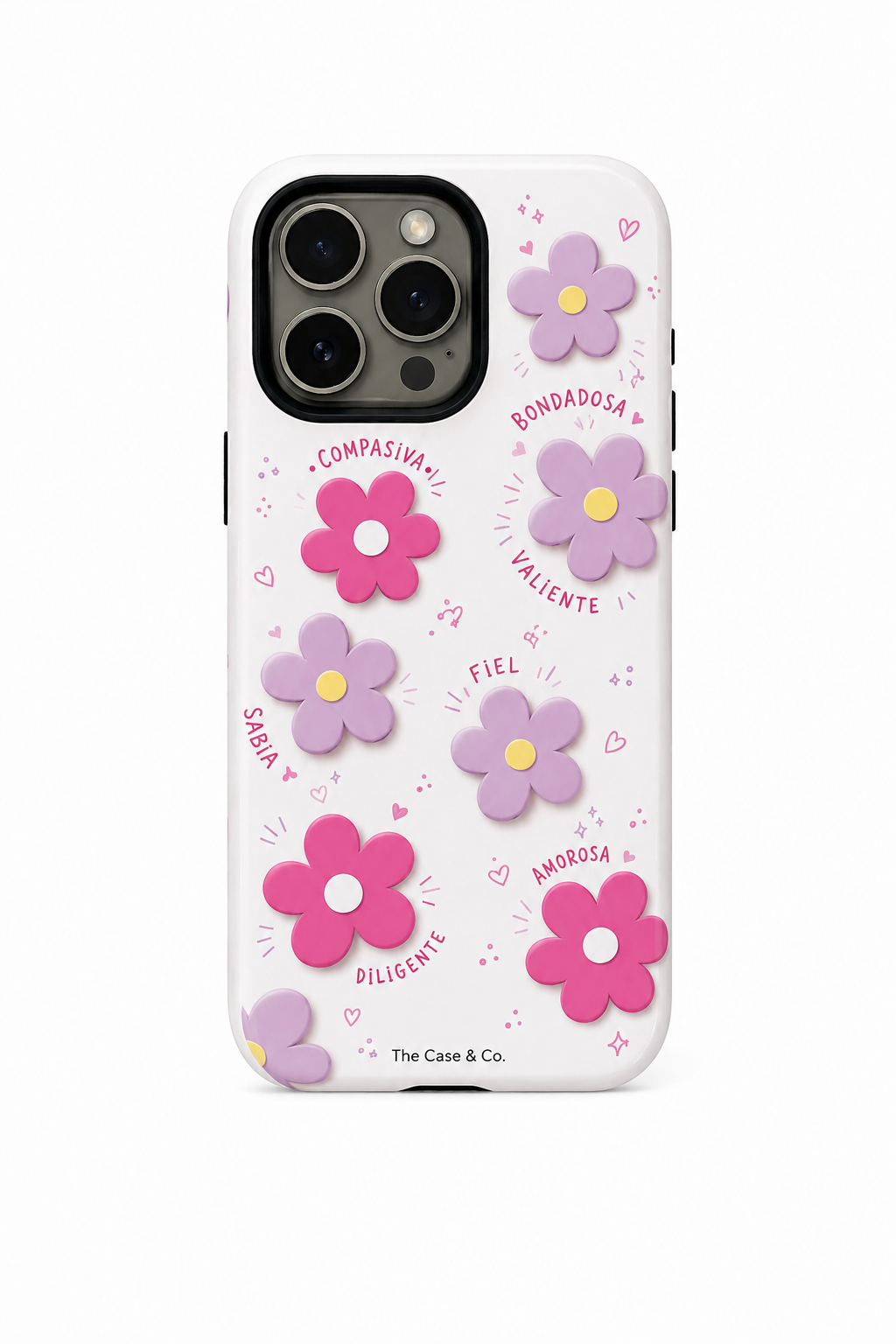 Cloud Skin Case for iPhone 14 to 17 Series| Flores Con Amor Print | Premium 3D Hard Shell Cover