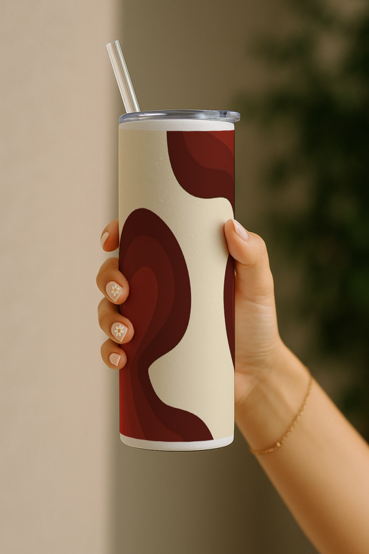 Colossal Tumbler 700ML with Straw | Maroon Mirage Print |Double Walled Insulated Tumbler 7-8 hrs (Copy)