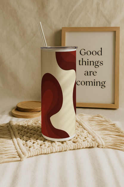 Colossal Tumbler 700ML with Straw | Maroon Mirage Print |Double Walled Insulated Tumbler 7-8 hrs (Copy)