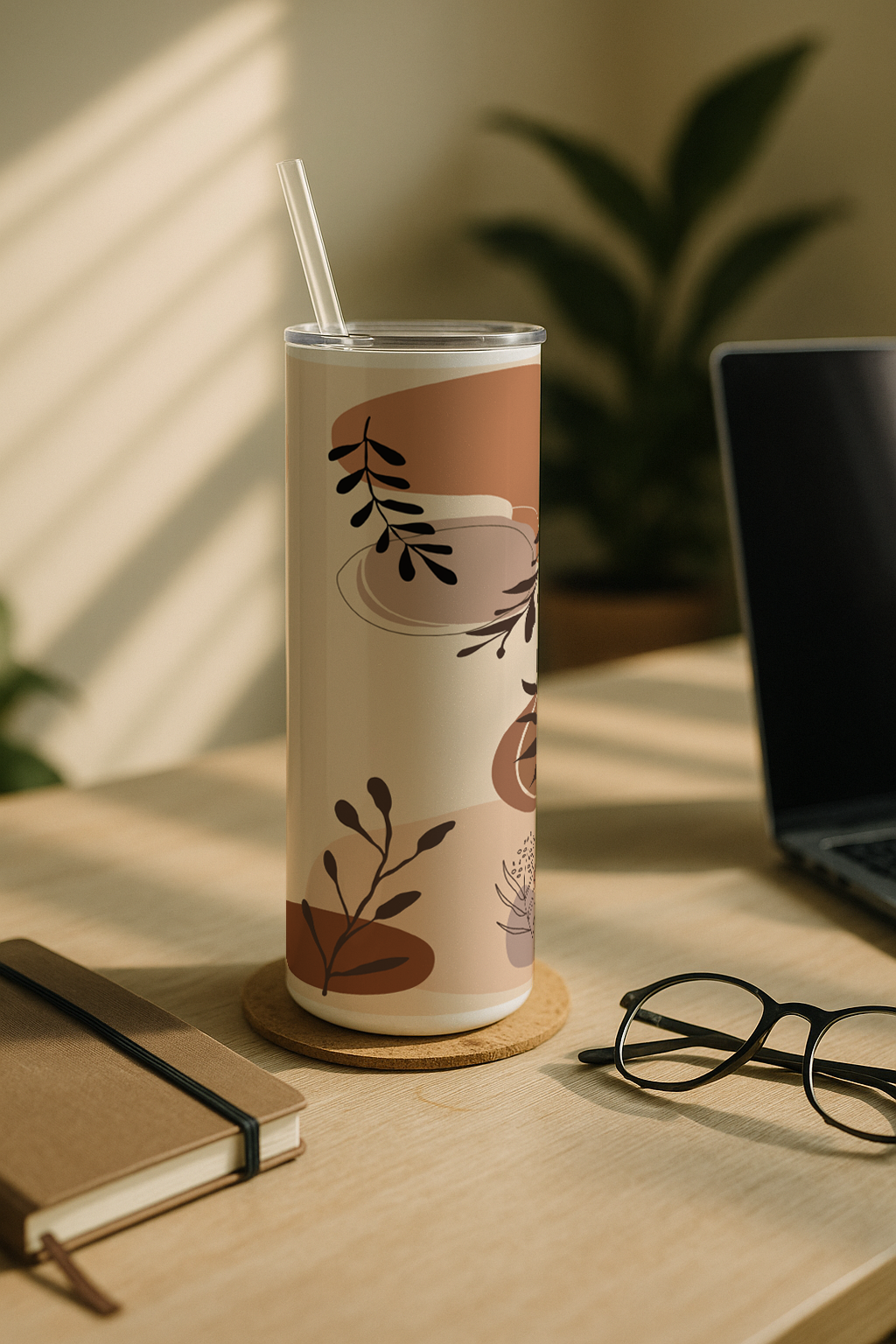 Colossal Tumbler 700ML with Straw| Artisan Vibes Print |Double Walled Insulated Tumbler 7-8 hrs