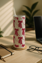 Colossal Tumbler 700ML with Straw| Merry bows Print |Double Walled Insulated Tumbler 7-8 hrs