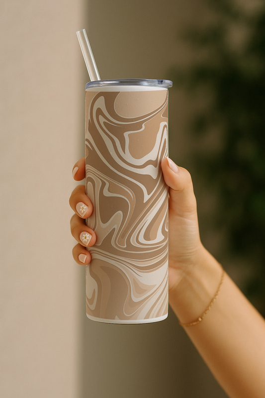 Colossal Tumbler 700ML with Straw | Brown Baddie Print |Double Walled Insulated Tumbler 7-8 hrs
