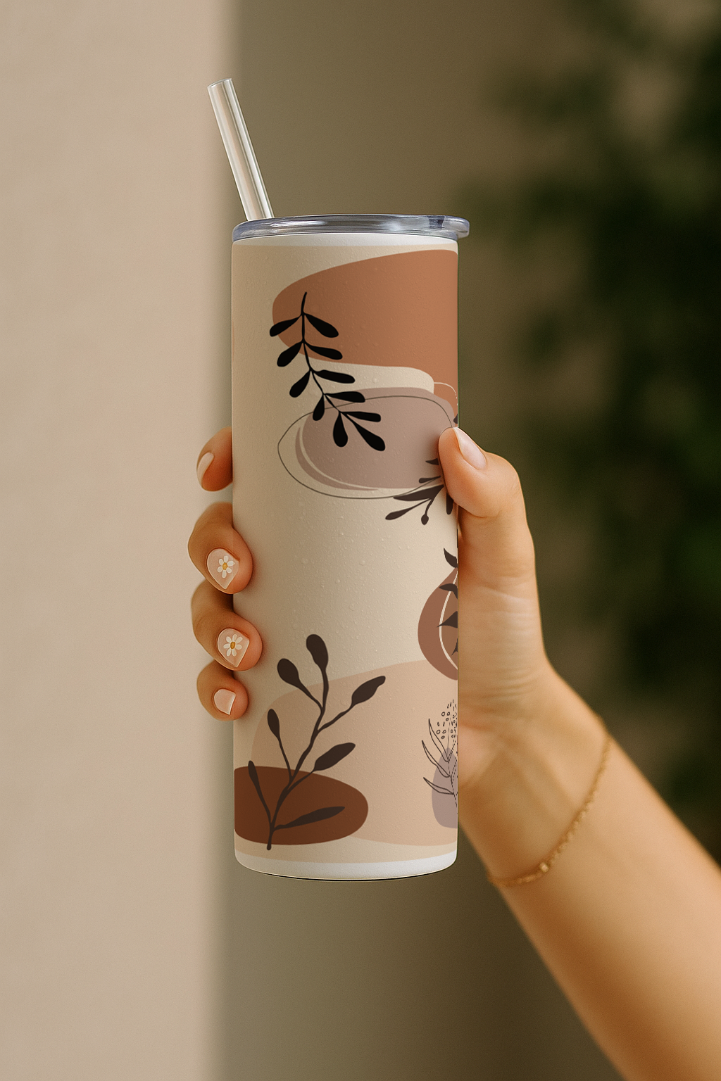 Colossal Tumbler 700ML with Straw| Artisan Vibes Print |Double Walled Insulated Tumbler 7-8 hrs