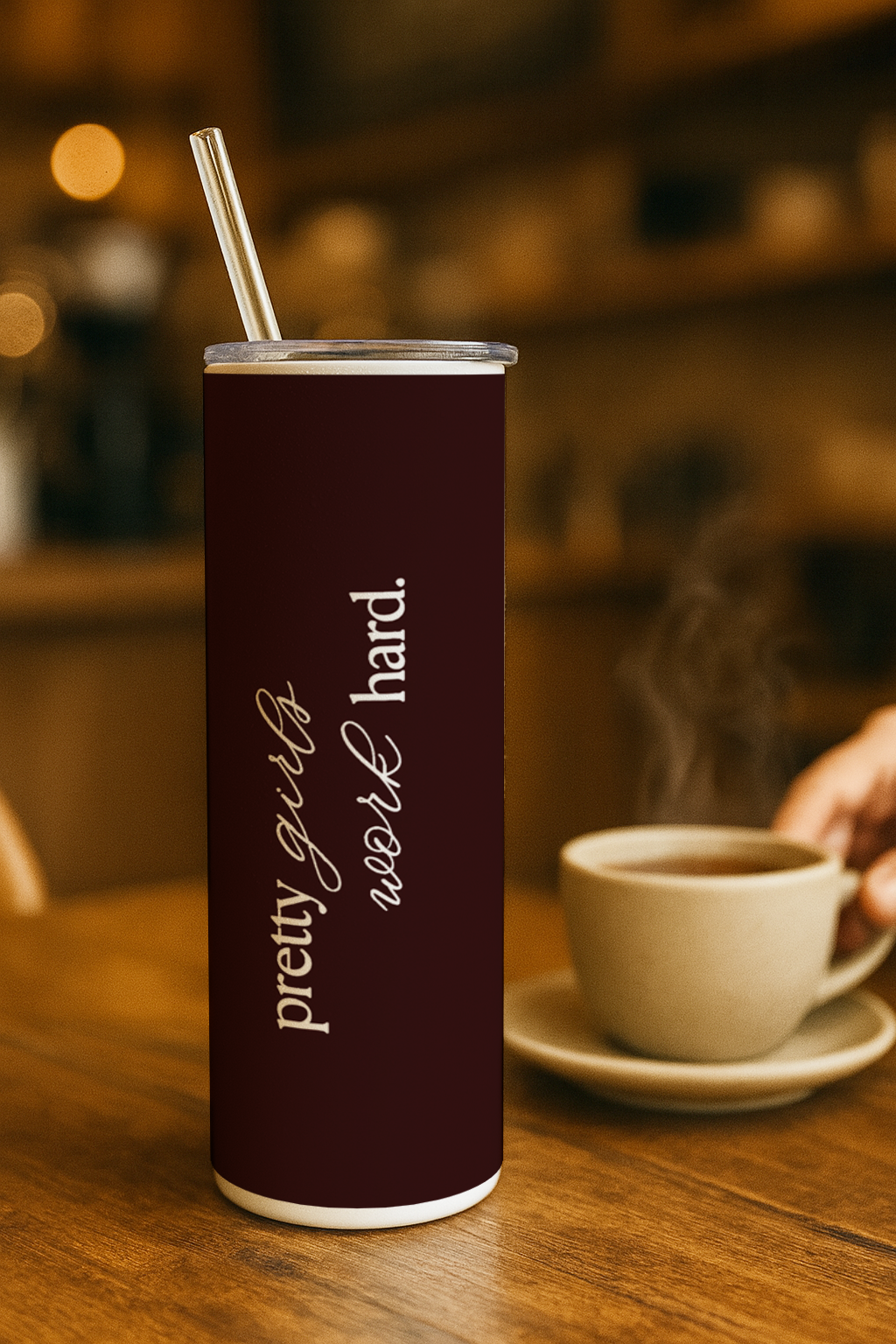 Colossal Tumbler 700ML with Straw | Boss Babe Print |Double Walled Insulated Tumbler 7-8 hrs