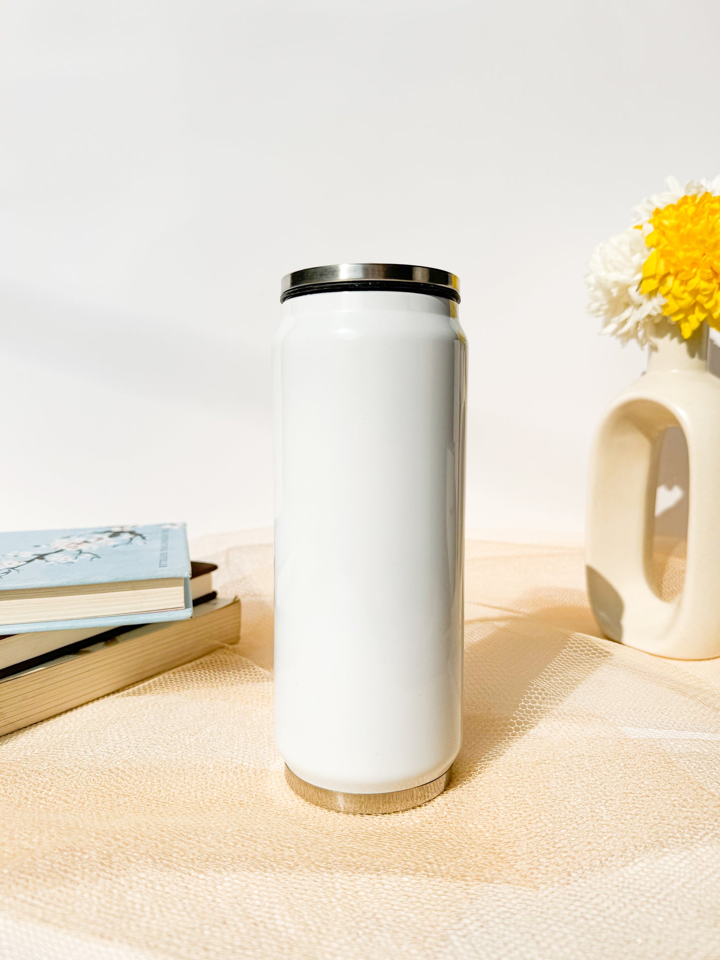 Personalized Metal Can Sipper 350ML with Silicon Straw | Signature Sip Print| Double Walled Insulated Tumbler 26oz
