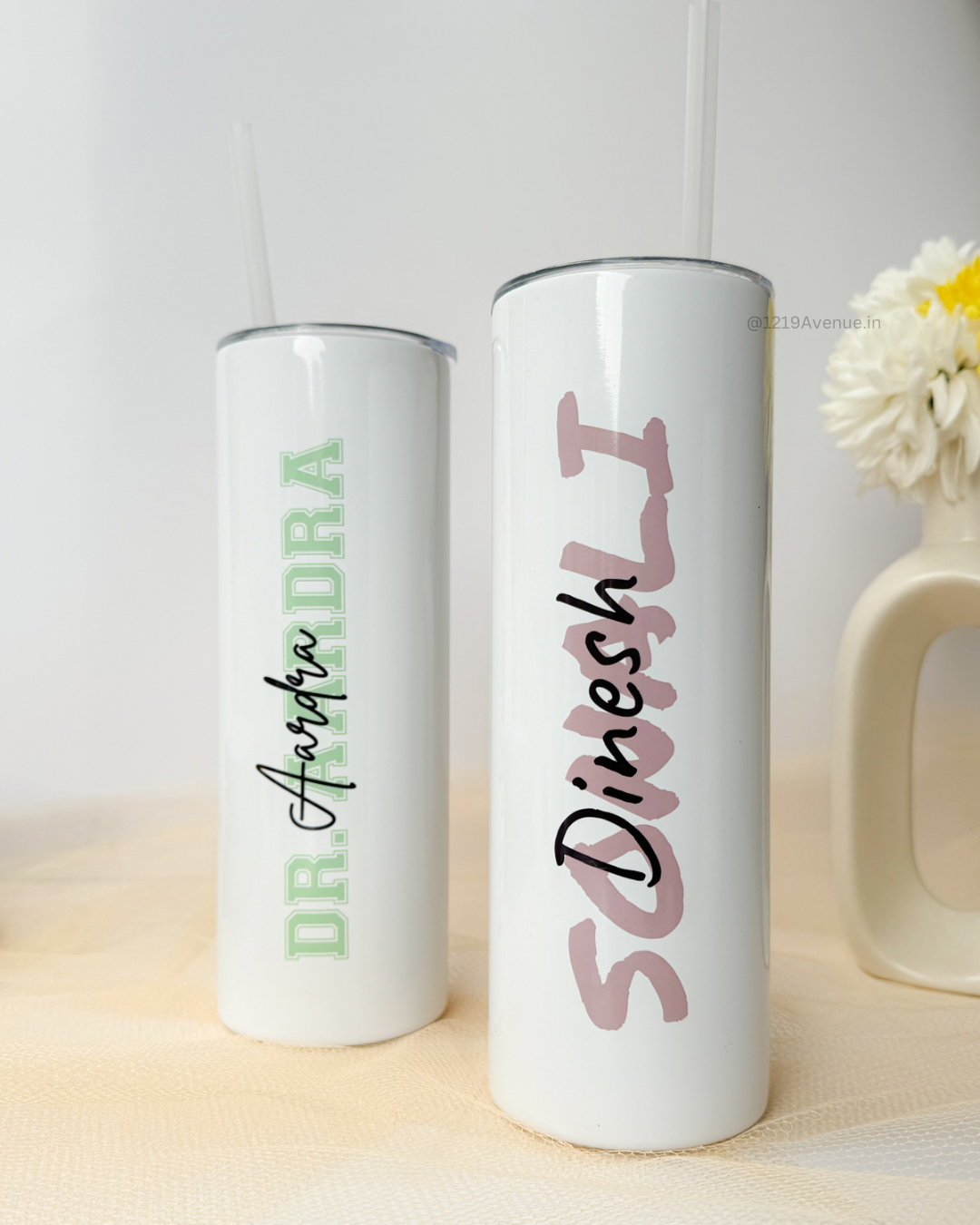 Personalized Colossal Tumbler 750ml with Silicon Straw | Signature Sip Print| Double Walled Insulated Tumbler 26oz