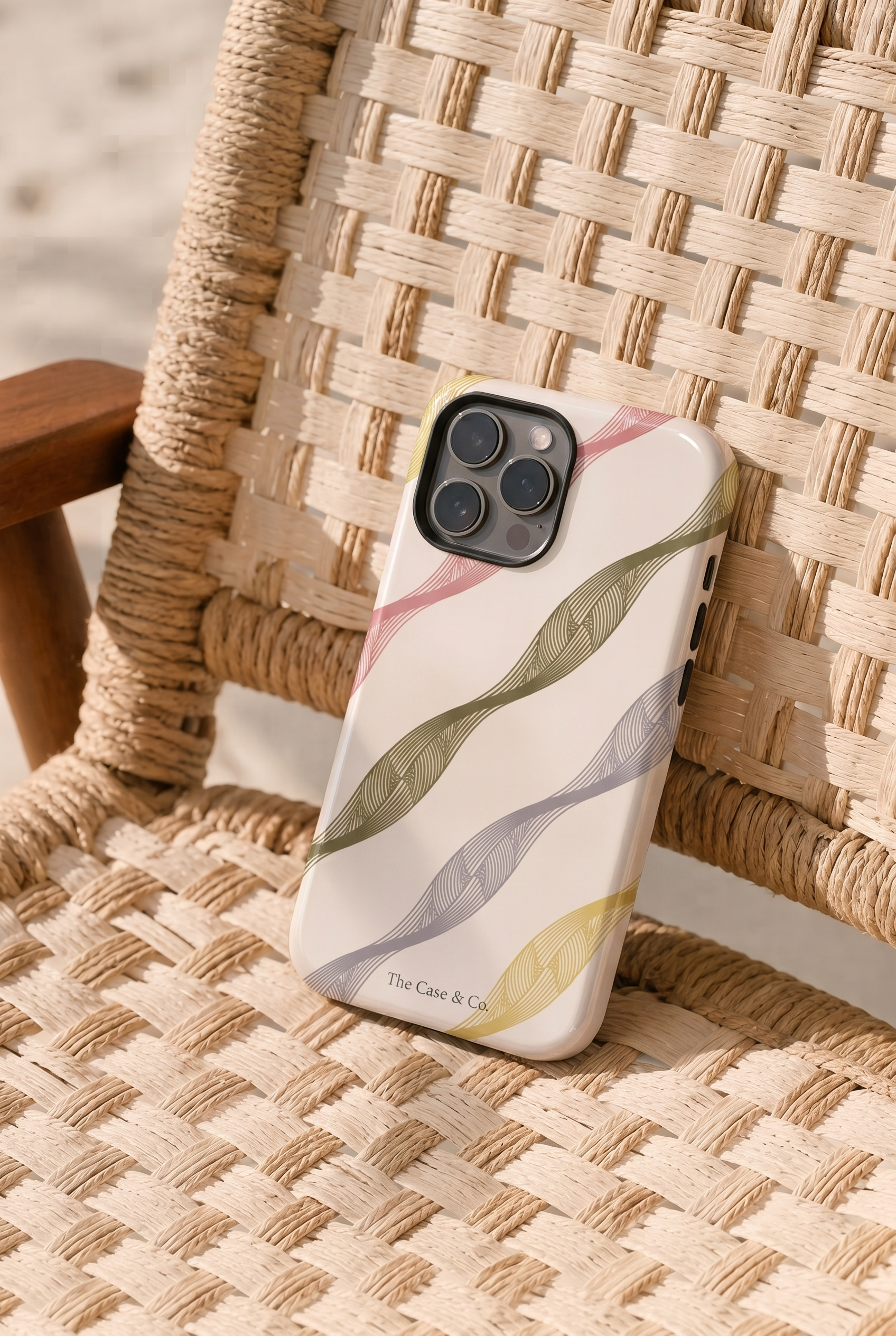 Cloud Skin Case for iPhone 14 to 17 Series| Rhythmic Ribbons Print | Premium 3D Hard Shell Cover