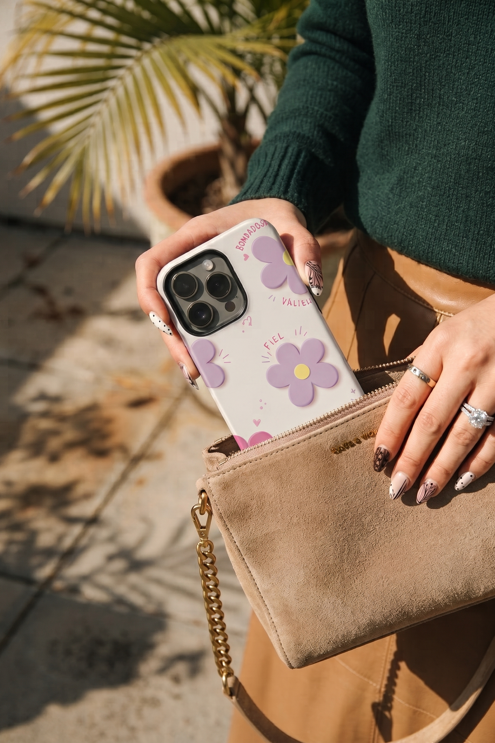 Cloud Skin Case for iPhone 14 to 17 Series| Flores Con Amor Print | Premium 3D Hard Shell Cover