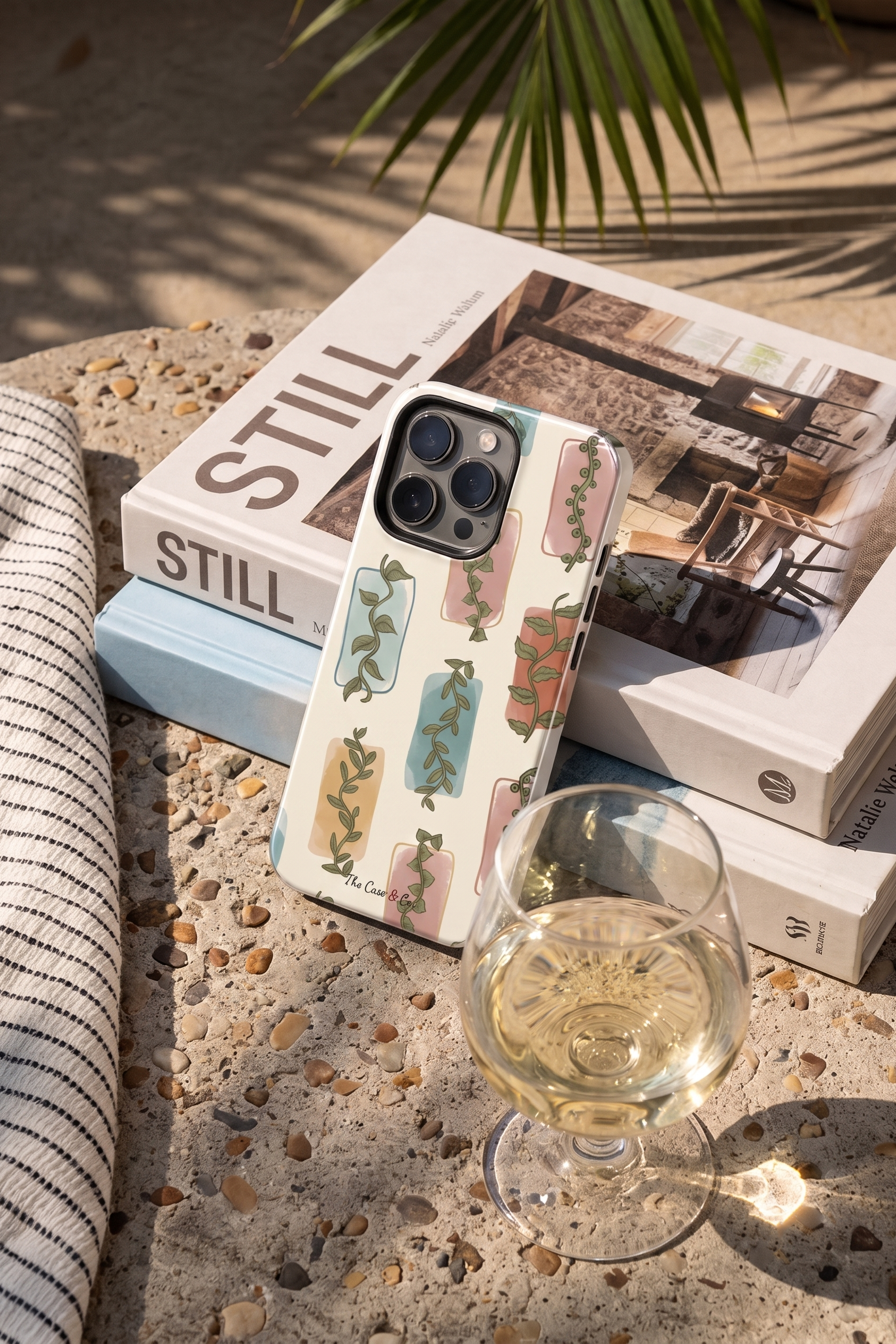 Cloud Skin Case for iPhone 14 to 17 Series|  Leaf & Light Print | Premium 3D Hard Shell Cover