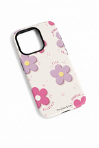 Cloud Skin Case for iPhone 14 to 17 Series| Flores Con Amor Print | Premium 3D Hard Shell Cover