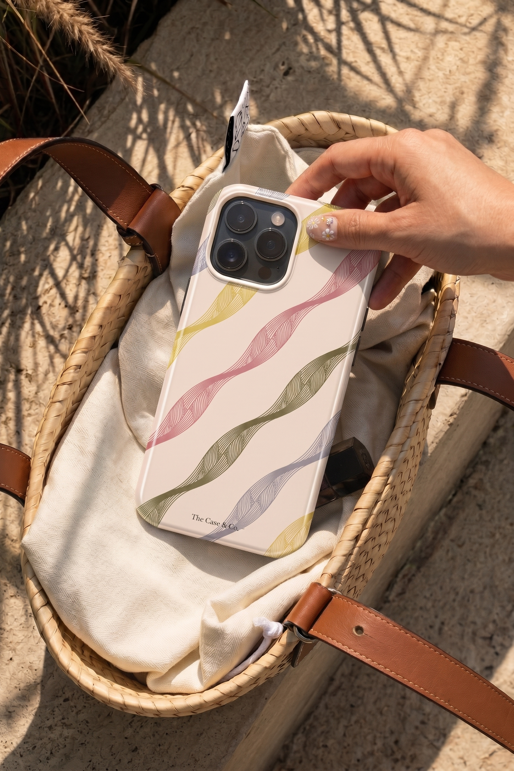 Cloud Skin Case for iPhone 14 to 17 Series| Rhythmic Ribbons Print | Premium 3D Hard Shell Cover