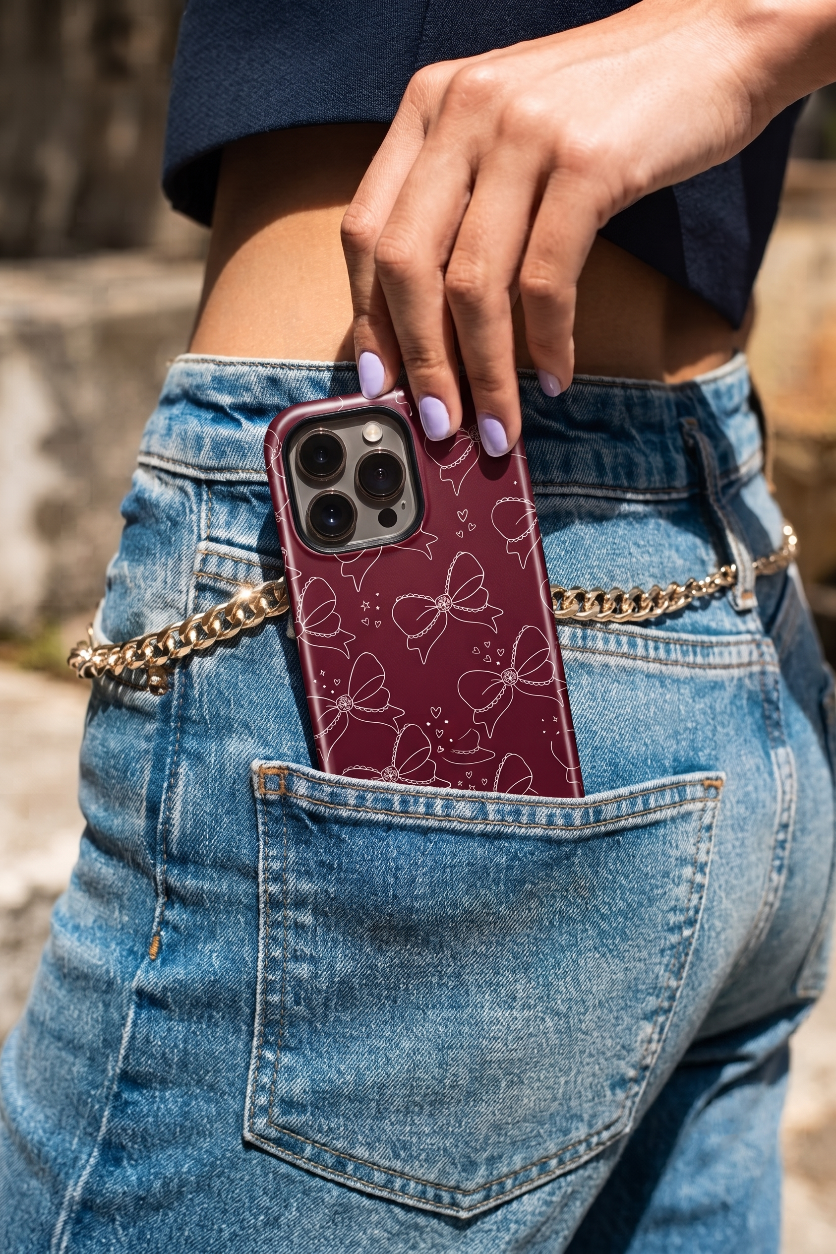 Cloud Skin Case for iPhone 14 to 17 Series|  Love Tied Print | Premium 3D Hard Shell Cover