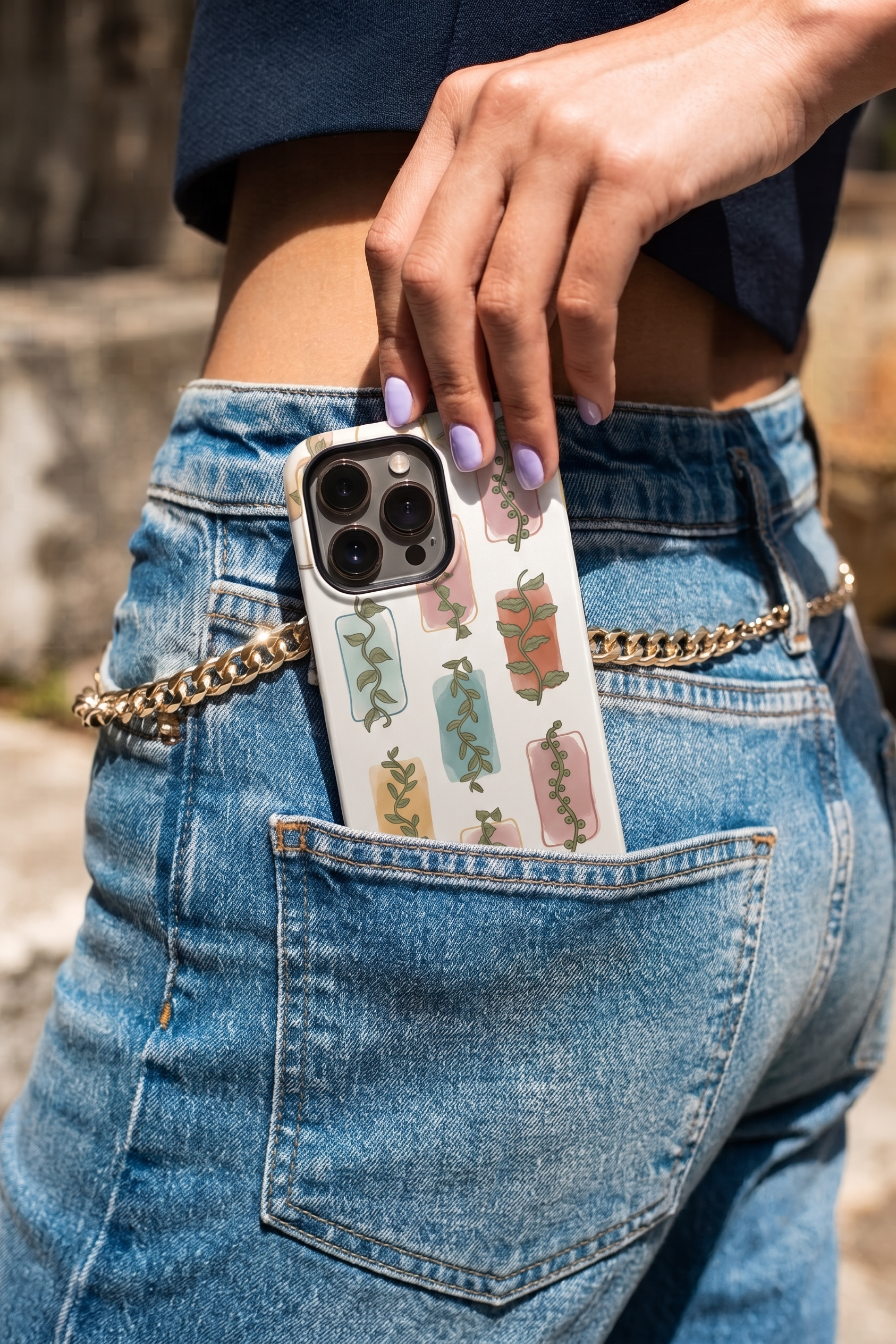 Cloud Skin Case for iPhone 14 to 17 Series|  Leaf & Light Print | Premium 3D Hard Shell Cover