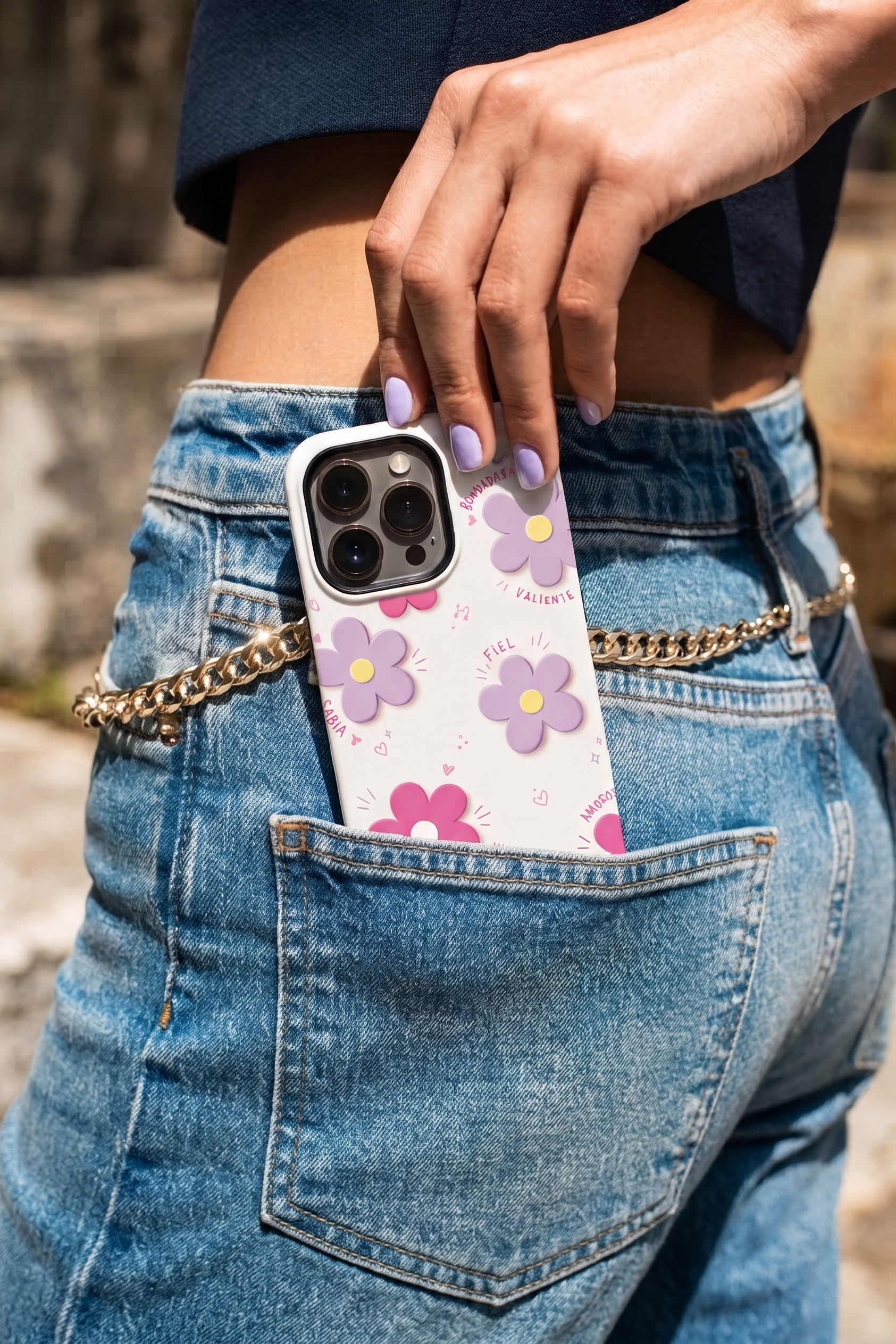 Cloud Skin Case for iPhone 14 to 17 Series| Flores Con Amor Print | Premium 3D Hard Shell Cover