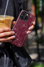 Cloud Skin Case for iPhone 14 to 17 Series|  Love Tied Print | Premium 3D Hard Shell Cover