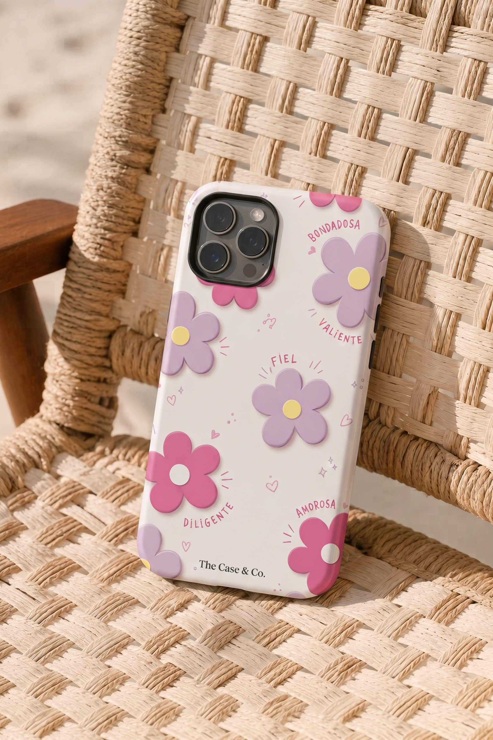 Cloud Skin Case for iPhone 14 to 17 Series| Flores Con Amor Print | Premium 3D Hard Shell Cover