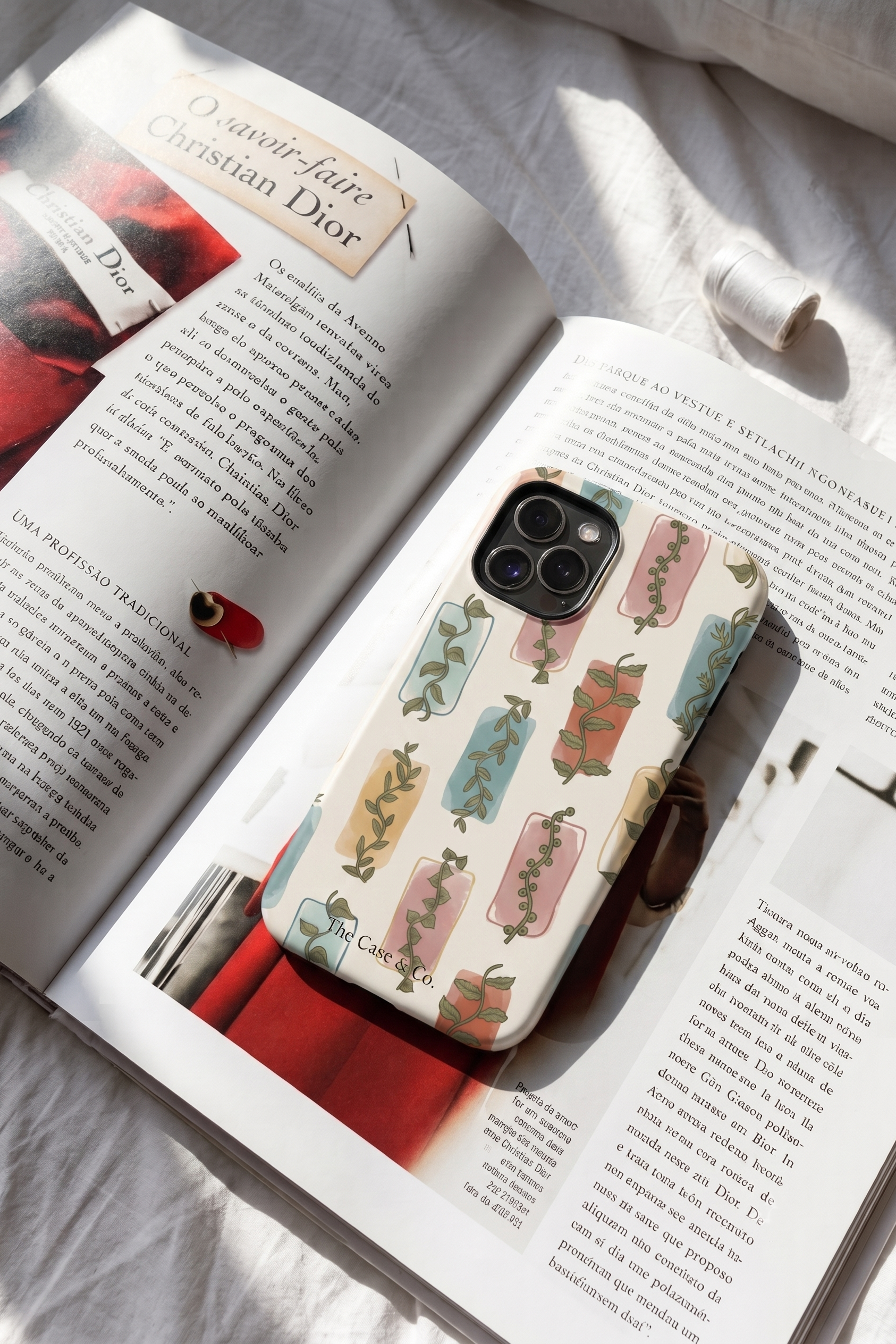 Cloud Skin Case for iPhone 14 to 17 Series|  Leaf & Light Print | Premium 3D Hard Shell Cover