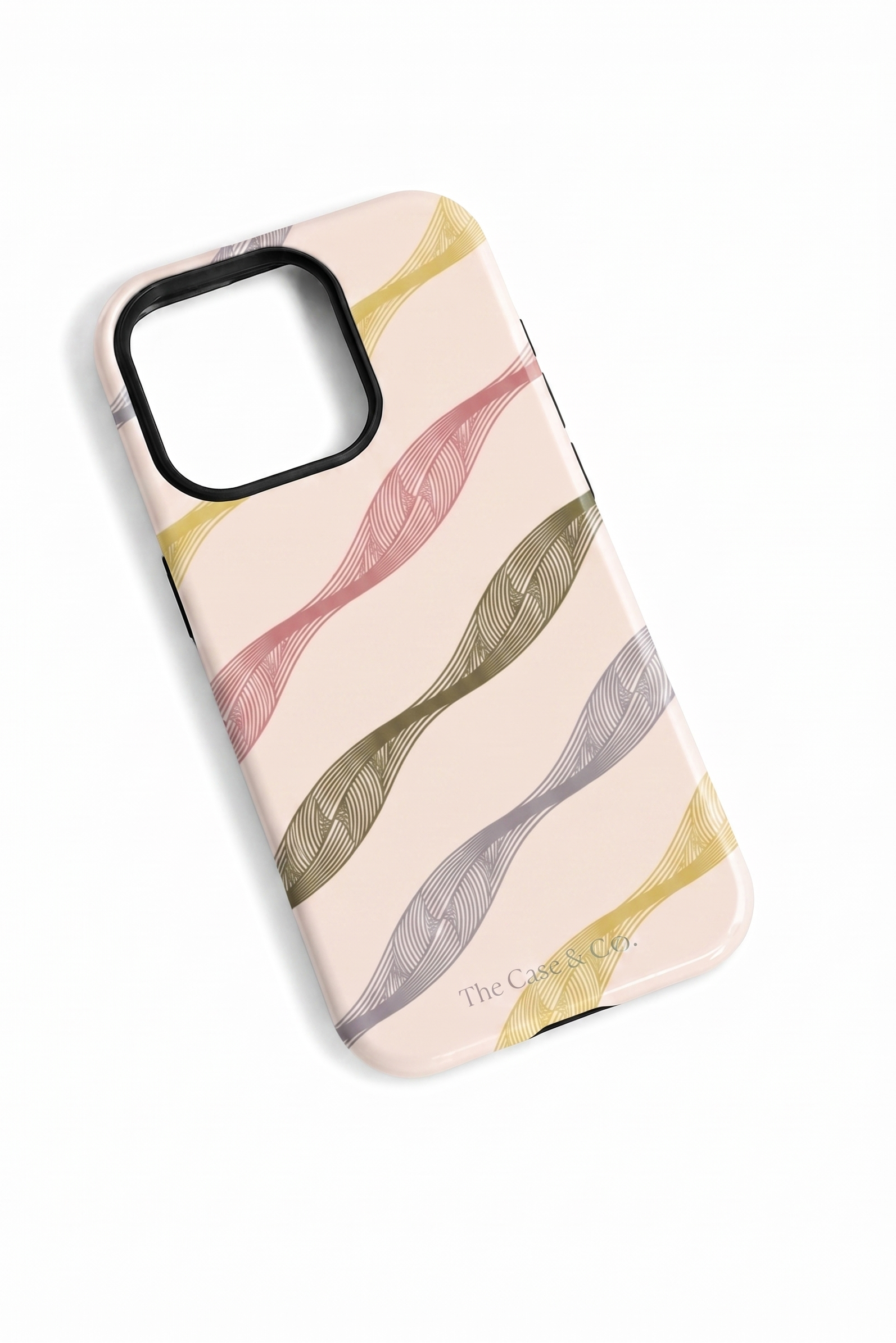Cloud Skin Case for iPhone 14 to 17 Series| Rhythmic Ribbons Print | Premium 3D Hard Shell Cover