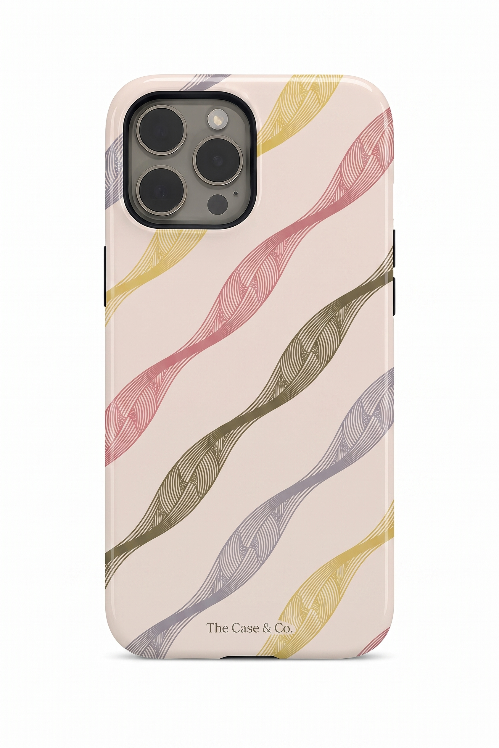 Cloud Skin Case for iPhone 14 to 17 Series| Rhythmic Ribbons Print | Premium 3D Hard Shell Cover