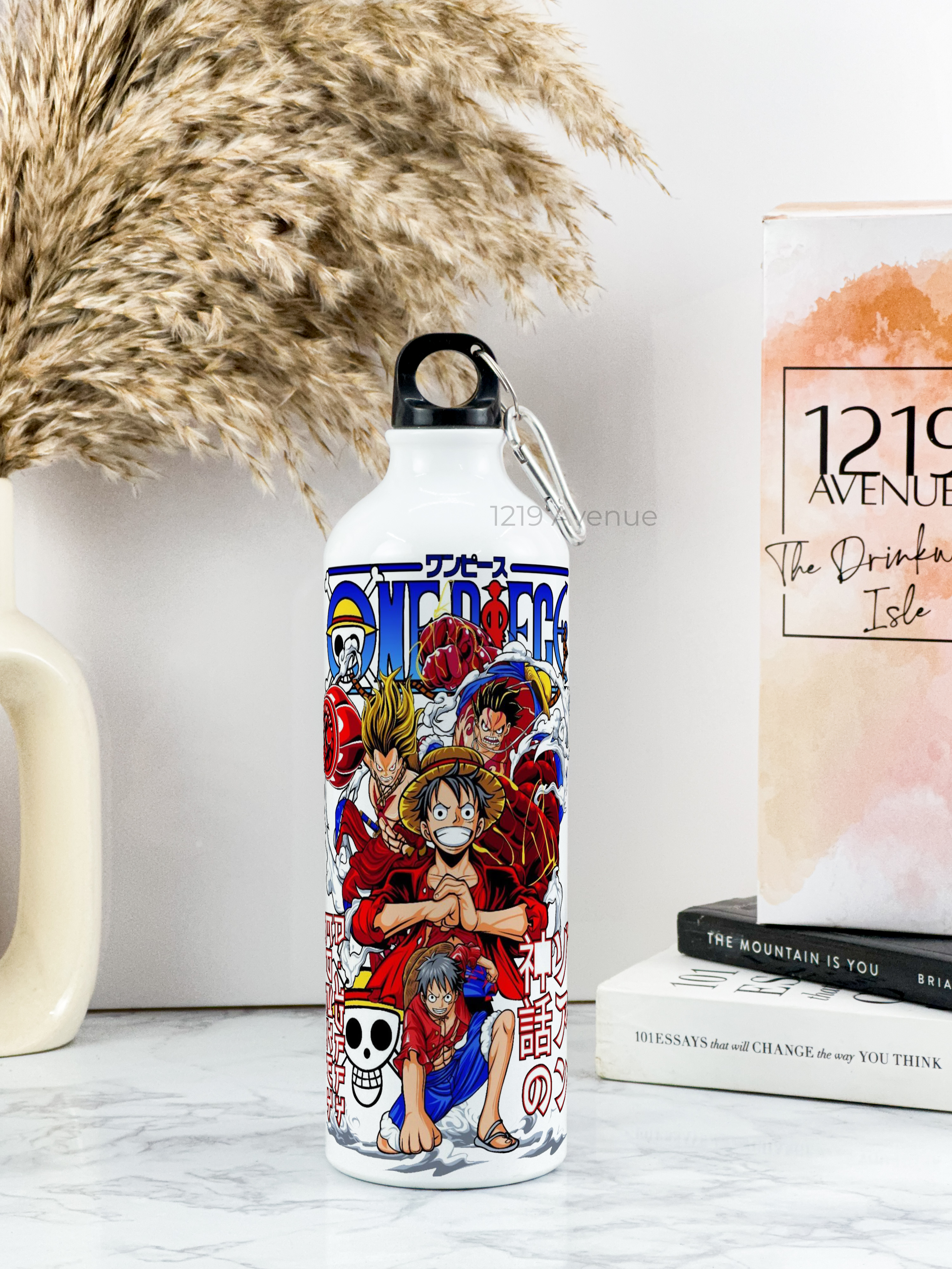 750ml Hooked-Up Water Bottle | Luffy Print | Leak Proof | Printed Bottle with Carry Hook, Durable & Stylish
